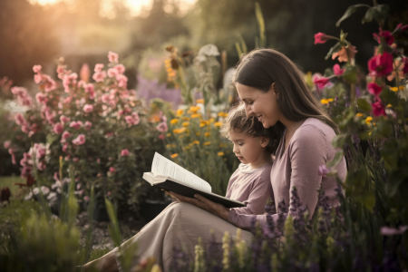 mere-enfant-jardin-fleurs-livre-poesie