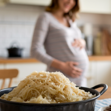 table-choucroute-femme-enceinte-floue