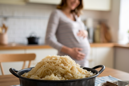 table-choucroute-femme-enceinte-floue