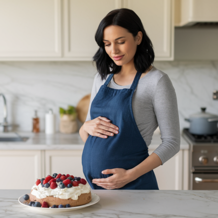 femme-enceinte-cuisine-pavlova-comptoir