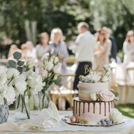 table-fleurs-gateau-bapteme-jardin